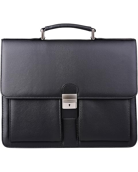 Jack&Chris Mens New PU Leather Attache Briefcase Traditional Messenger Lawyer Bag, MBYX015