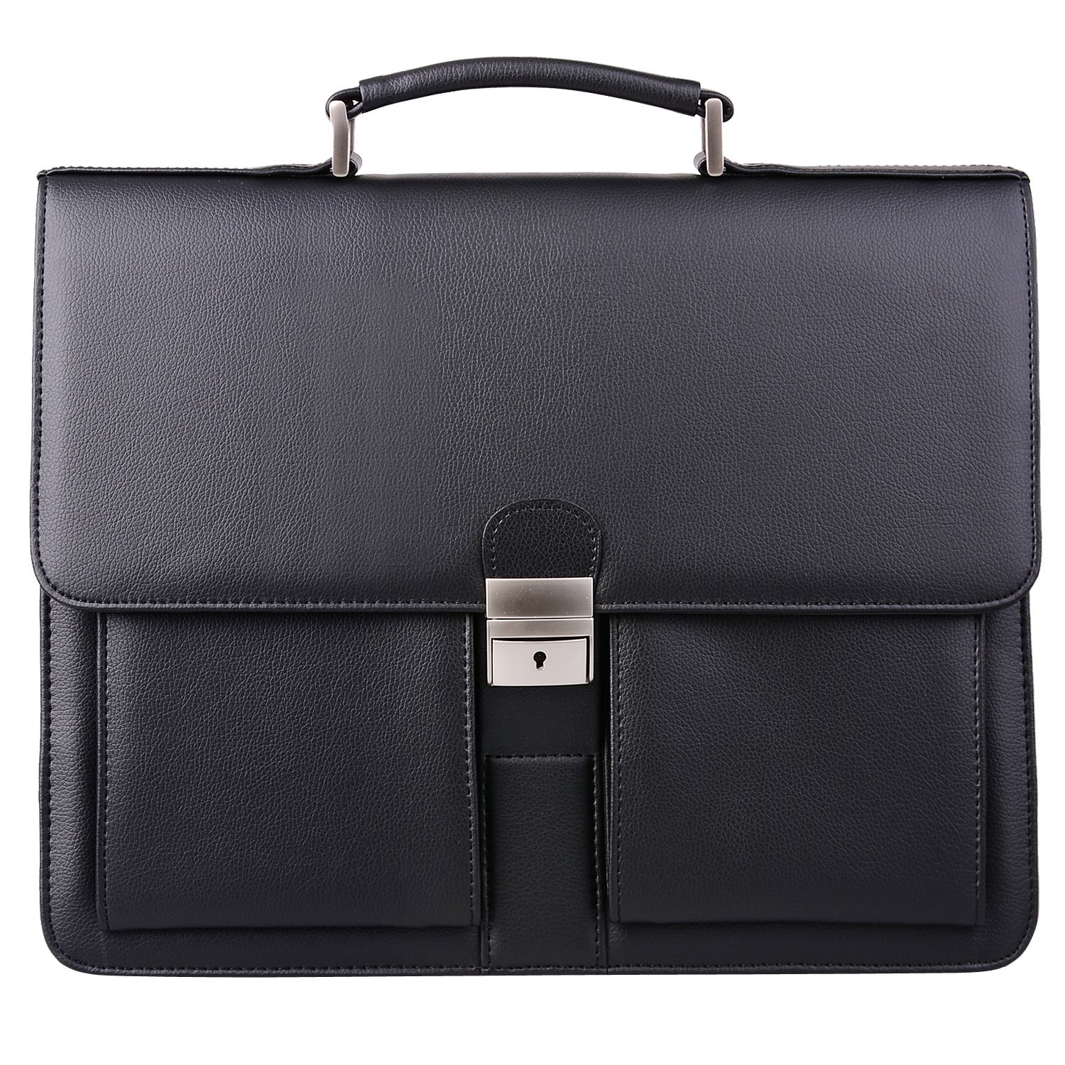 Jack Chris Mens New PU Leather Attache Briefcase Traditional Messenger Lawyer Bag MBYX015