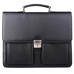 Jack Chris Mens New PU Leather Attache Briefcase Traditional Messenger Lawyer Bag MBYX015