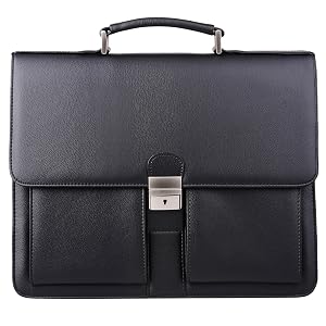Jack Chris Mens New PU Leather Attache Briefcase Traditional Messenger Lawyer Bag MBYX015
