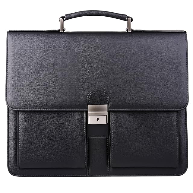 Jack Chris Mens New PU Leather Attache Briefcase Traditional Messenger Lawyer Bag MBYX015
