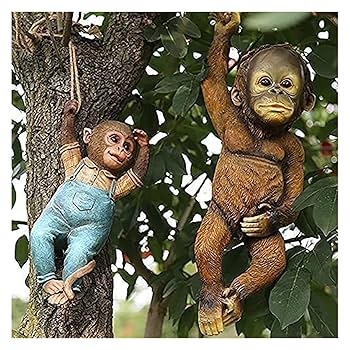 Amazon.co.jp: 彫刻 置物・オブジェ 像樹脂ジャングル猿ぶら下げ