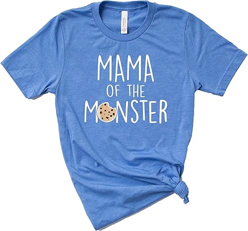 Personalized Mama or Dad of the Monster Cookie Themed Parents 1st Birthday Party Family Tshirt. (M, Autumn)