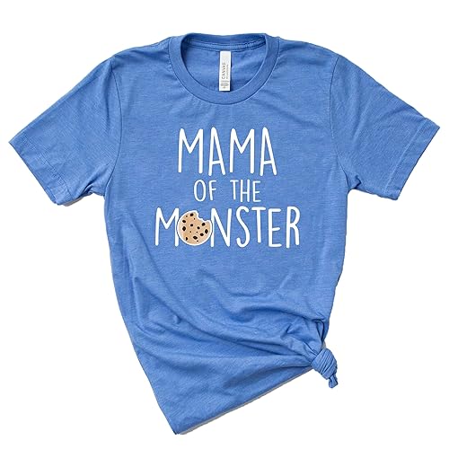 Personalized Mama or Dad of the Monster Cookie Themed Parents 1st Birthday Party Family Tshirt. (M, Autumn)