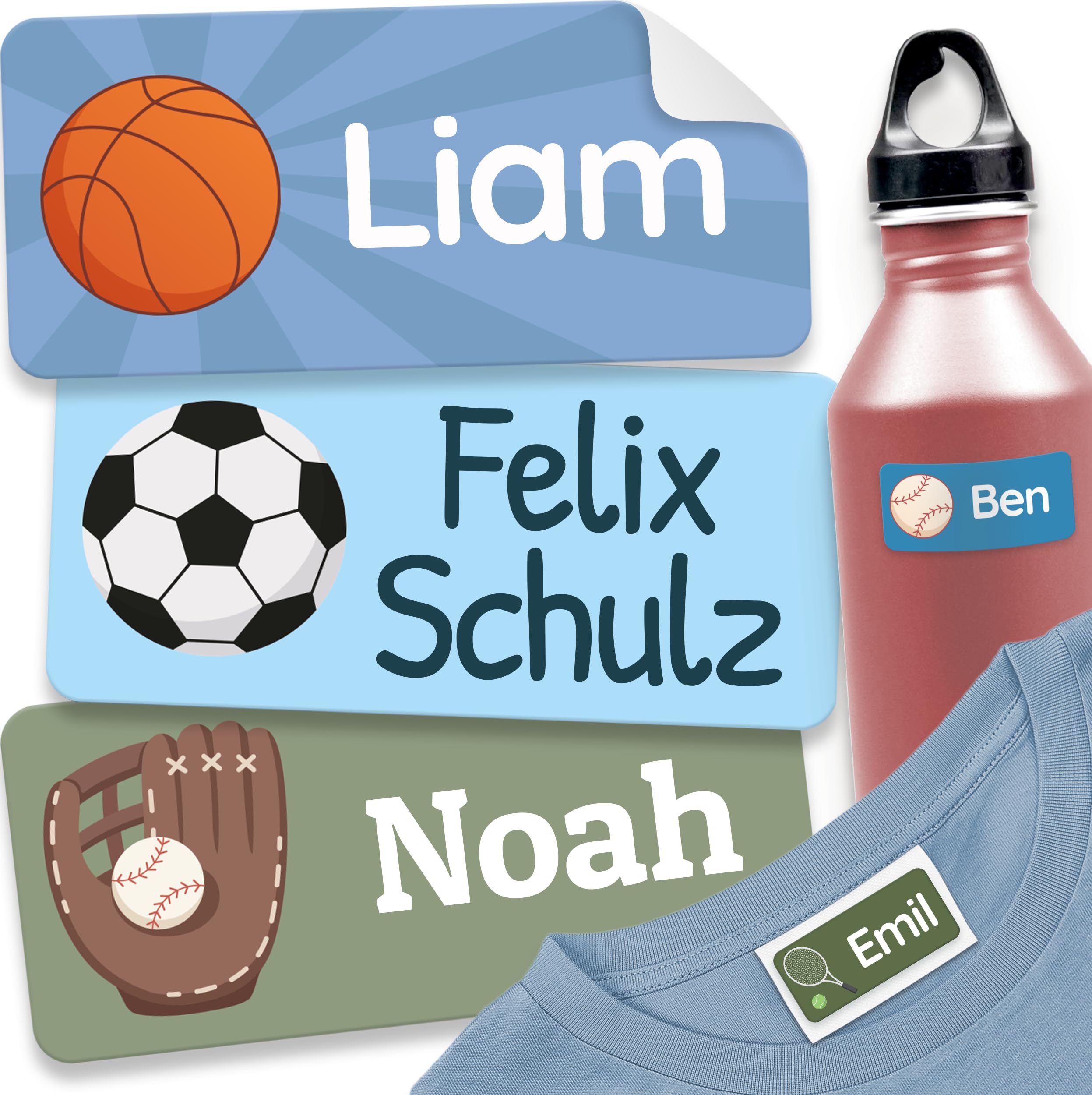 180 Stick on Name Labels for Clothes Kids - Personalised Name Tags for Clothes, School and Nursery - Waterproof and No-Iron Name Stickers for Kids