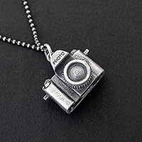 Vista 13 de Handmade Pendant Necklace Big sterling silver necklace on ball chain for men pendants necklace camera pendant necklace photographer necklace photo