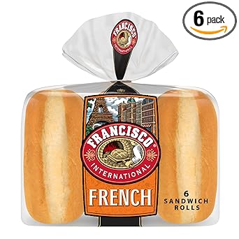 Francisco French Sandwich Rolls, 6 Count, (3.08 oz Each), White Sandwich Rolls, 18.5 oz Bag