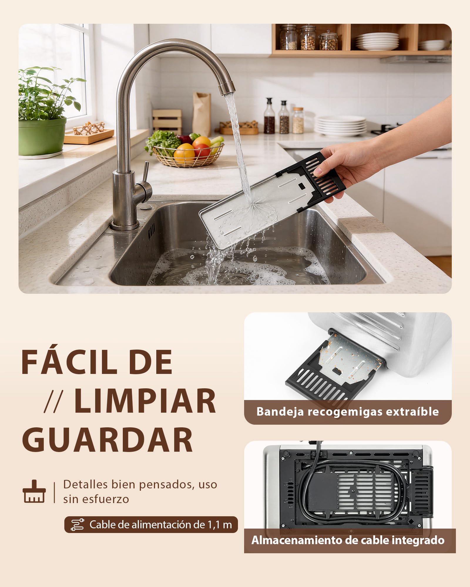 Tostadora de 2 Rebanadas de Acero Inoxidable con Pantalla Táctil Grande, Cuenta Atrás LED y Memoria, Modos Una Rebanada y Bagel, Pinza para Sándwich, Calientapanecillos