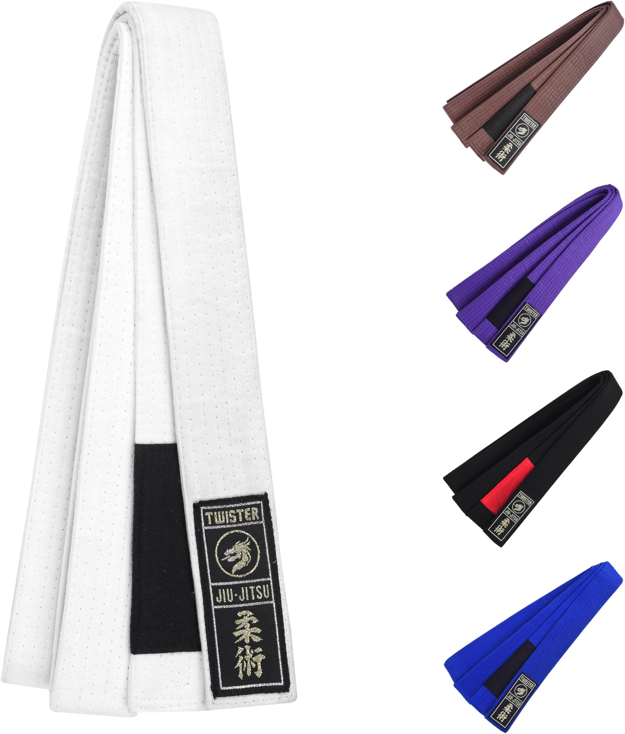 Jiu Jitsu BJJ Belt 1.5” Wide for Men Women Adults | Premium Cotton with Woven Patch | 8 Row Stitching |