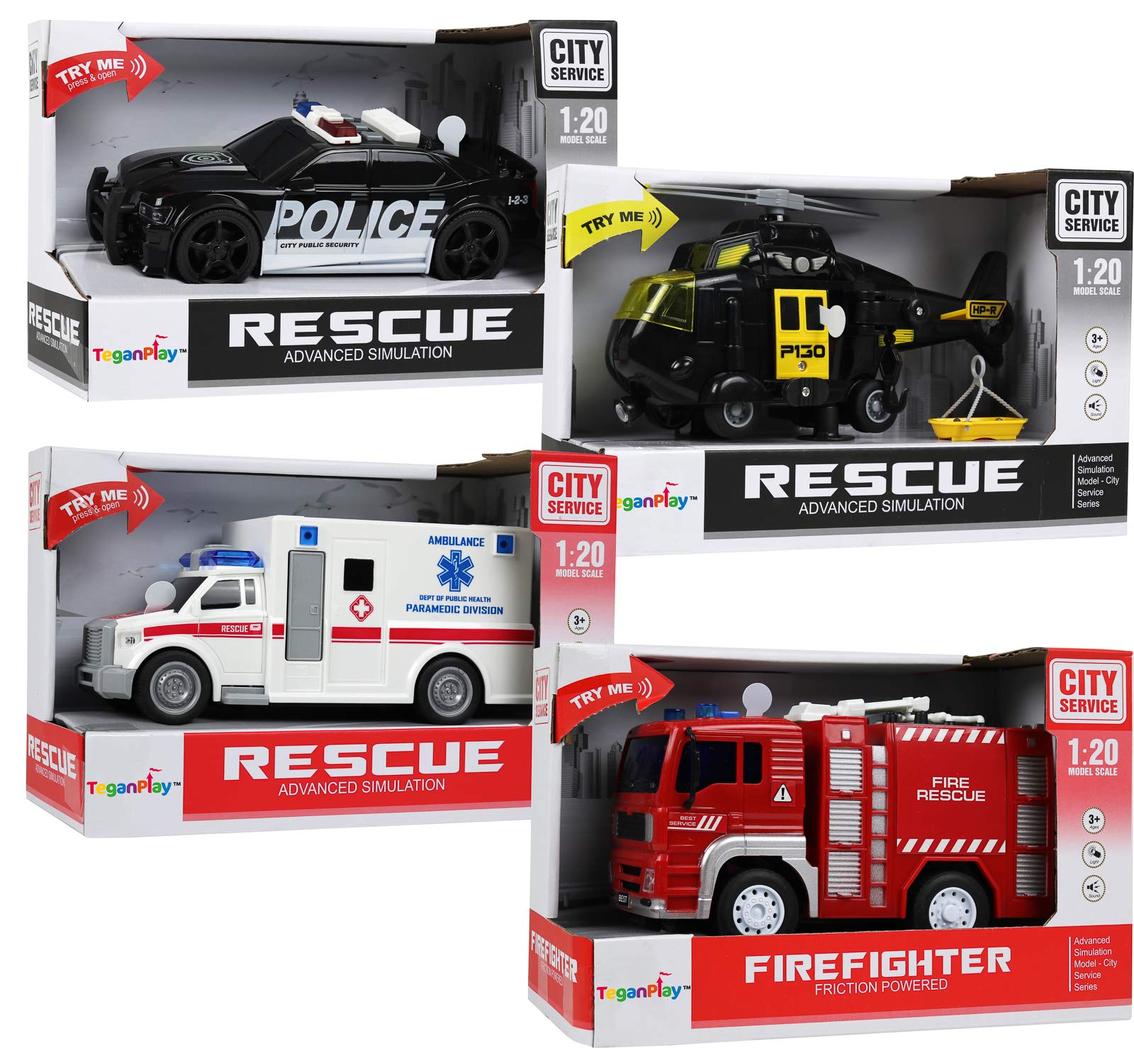 VEB PLASTICART HELICOPTERE AMBULANCE A FRICTION SERIGRAPHIE