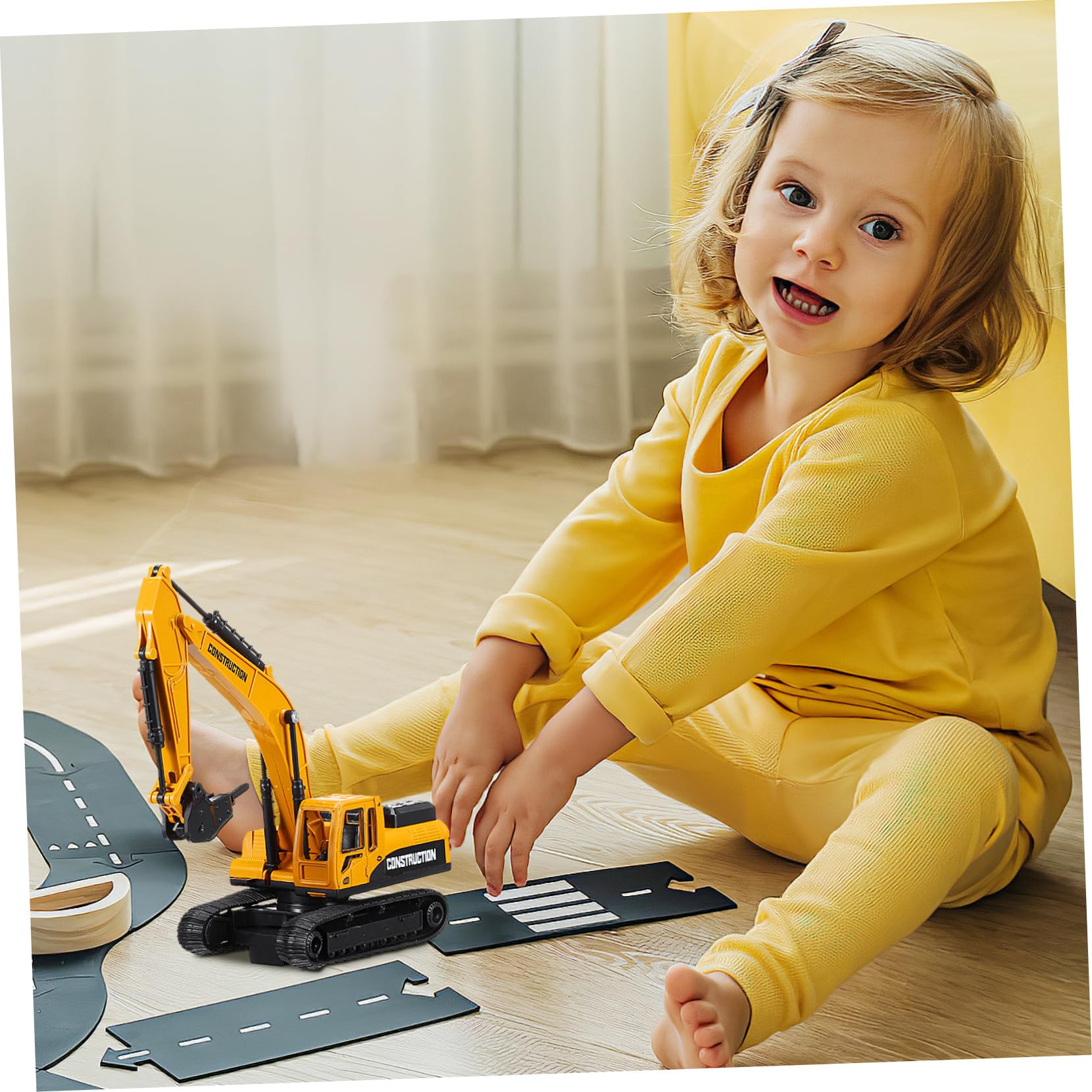 BESTonZON 1Juego Excavadora Plástica Juguete Educativo de Vehículo de Construcción para Desarrollo Infantil y Coordinación