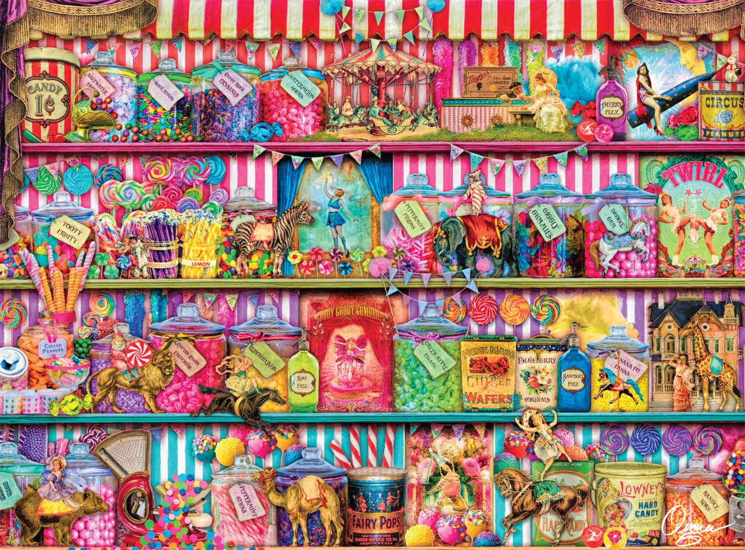 Buffalo Games - Aimee Stewart - Sweet Shoppe - 1000 Piece Jigsaw Puzzle for Adults -Challenging Puzzle Perfect for Game Nights - Finished Size is 26.75 x 19.75