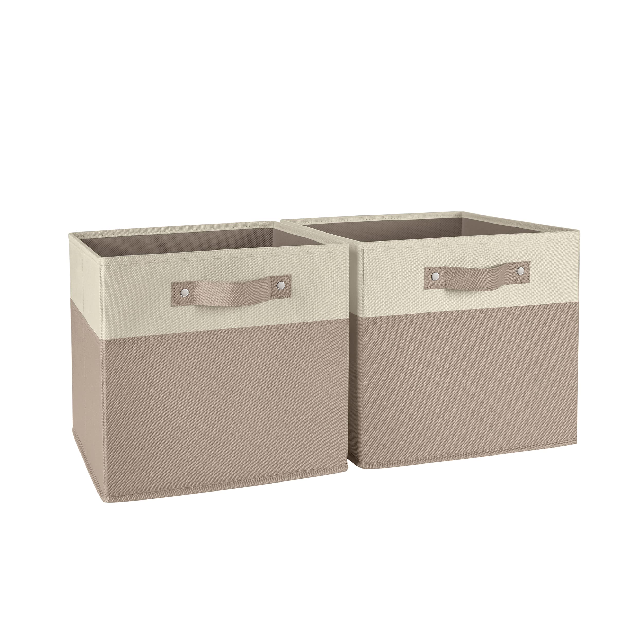 RiverRidge Kids storage bins - 10.5 Cube Storage Organizer with Handles – Taupe Two-Tone closet organizers and storage for Toys, Shoes & More - Fits RiverRidge Cabinets