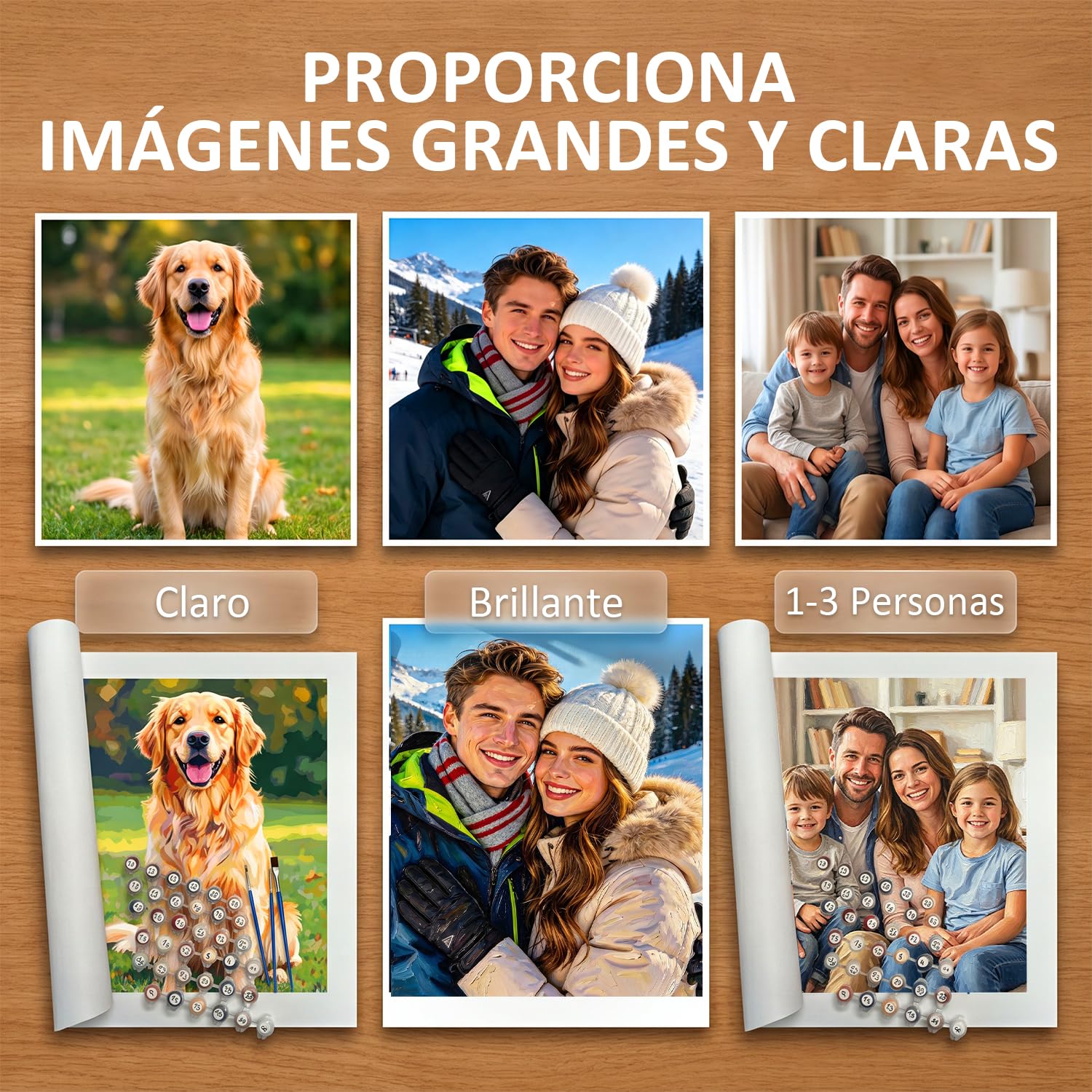 Rainsar Pintar por Numeros Personalizado para Adultos, Regalos Personalizado con Foto, Set de Cuadros para Pintar por Números para Principiantes, Ideal para Parejas, Mascotas, Decoración (40x60cm)