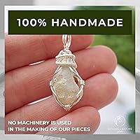 Vista 2 de NEW Designs by Nature Gems Handmade Fire Opal Necklace, October Birthstone Jewelry, With 24 Inch Silver Plated Chain, With a Gift Box, Handmade in