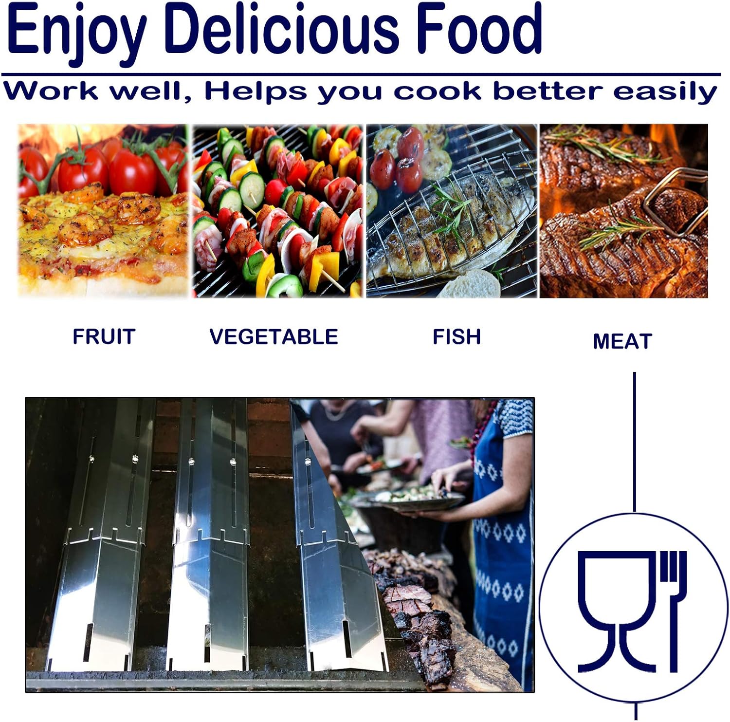 YOUFIRE Grill Parts Universal Heat Plate Shield BBQ Adjustable Heat Tent Flavorizer Bar Burner Cover Flame Tamer Extends from 11.75" up to 21" for Brinkmann, Charbroil, Weber Gas Grill and Others : Patio, Lawn & Garden