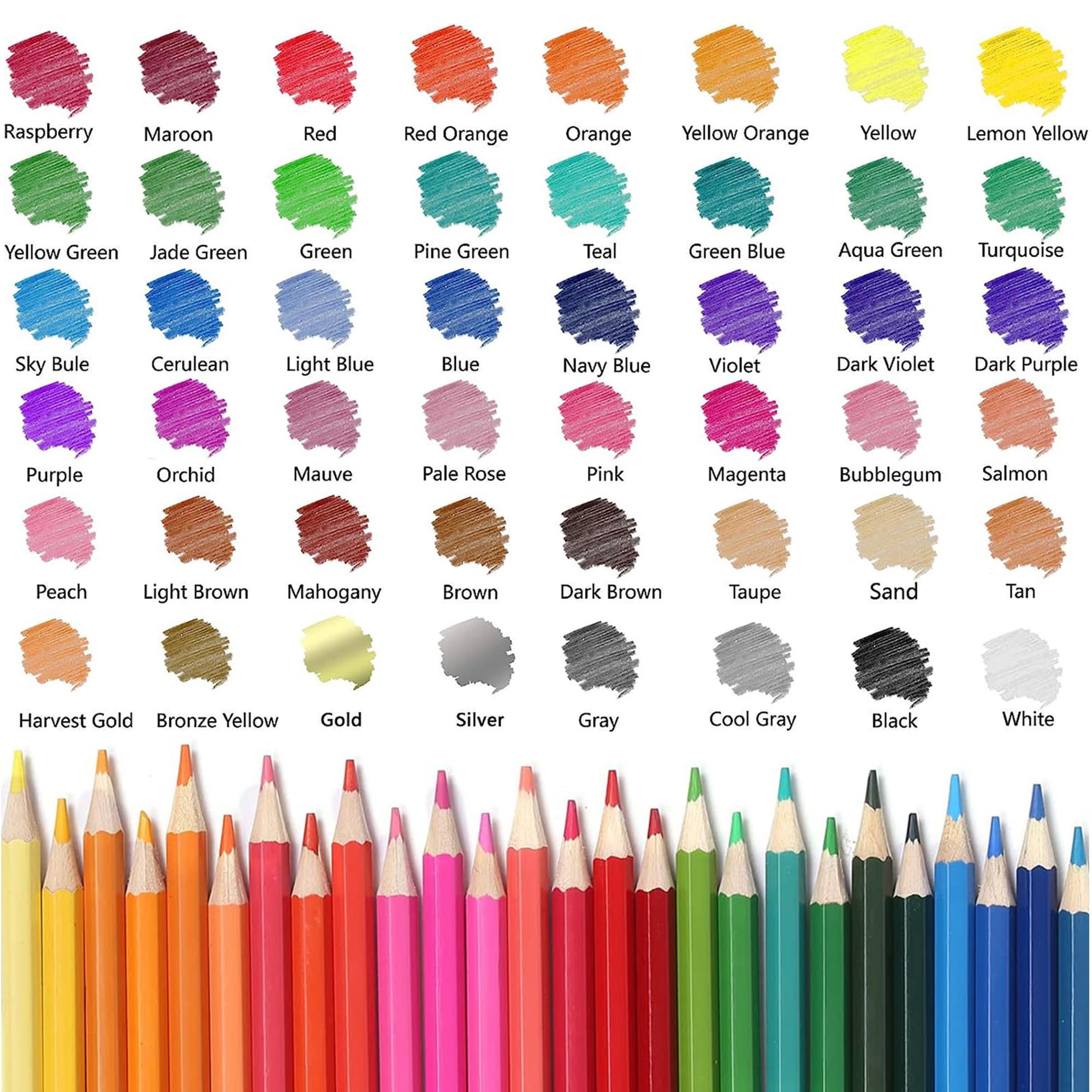 Ugmic 72 Coloring Pencils Set - Coloured Pencils for Adults Professional Colour Mixing Painting and Sketches, Soft Wax-Based Wooden Coloured Pencils Perfect for Students Children Colouring Books