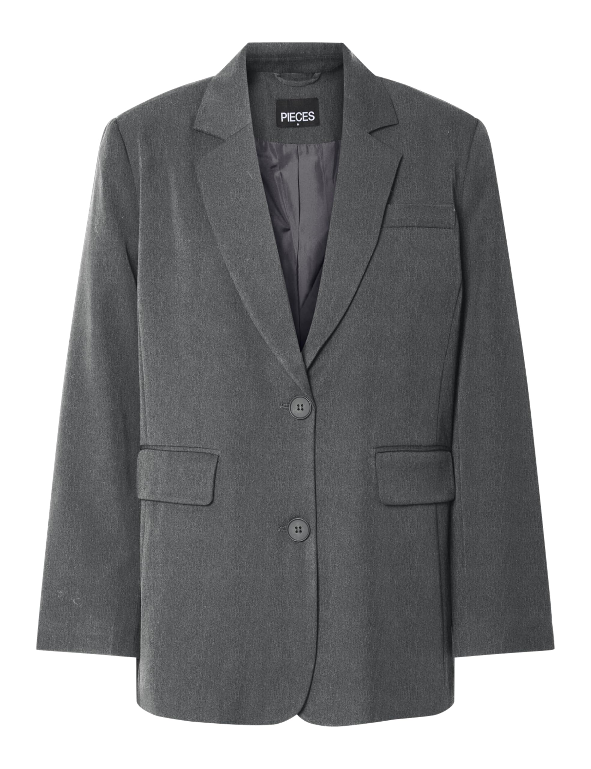 Pieces Women's Dark Grey Blend Pckamil Ls Loose Blazer Noos Bc, M