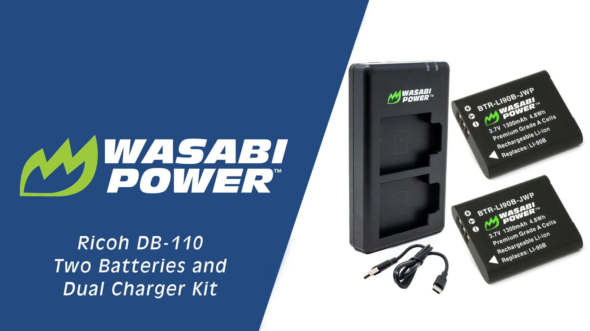 Amazon.com: Wasabi Power Battery (2-Pack) and USB-C Dual Charger