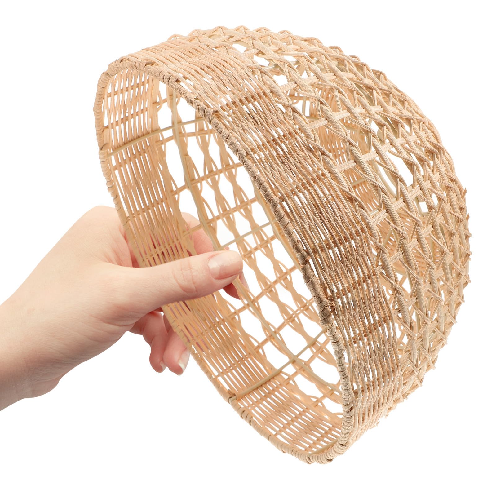 Paralume per Lampada in Rattan Moderno Intrecciato, Morbido Diffusore di Luce e Protezione Lampade, per Decorazioni Natalizie e Arredamento Casa