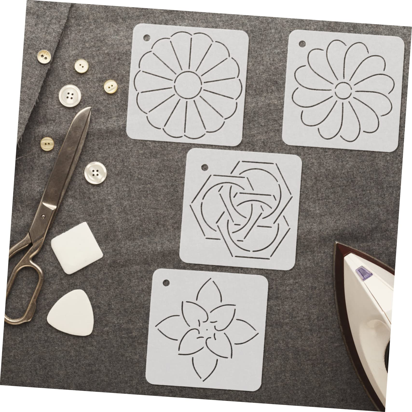 TEHAUX Juego De 3 Plantillas Acrílicas Para Acolchado Kit De Proyecto De Costura Plantilla De Patchwork Plantilla De Bordado Herramientas De Costura 6 Piezas X 3