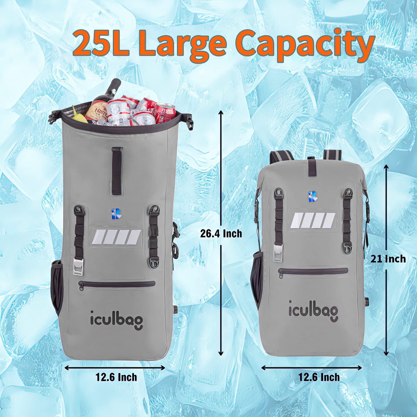 Mochila enfriadora aislada, a prueba de fugas, 40 latas, suave, enfriadora, impermeable, para viajes, senderismo, playa, camping, picnic, senderismo, almuerzo, bolsas para hombres y mujeres 3