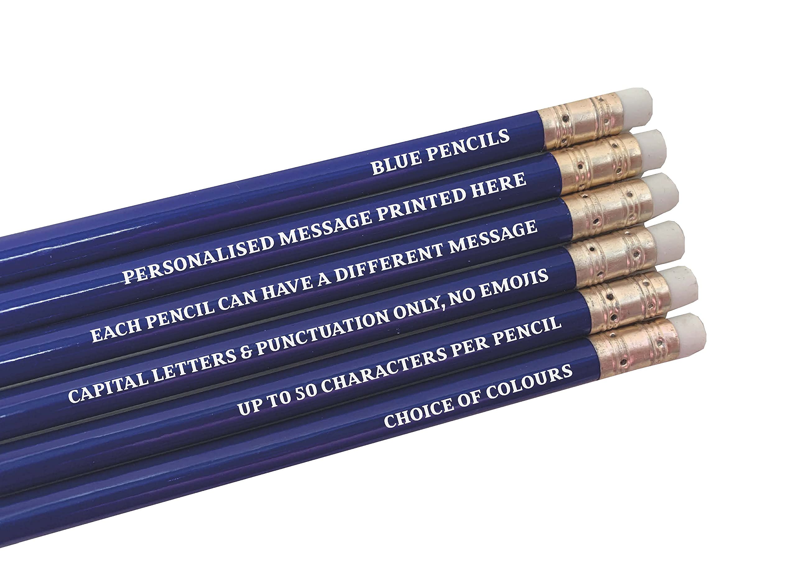 Personalised Pencils - Choice of Colours and Quantities (Blue, 12 Pencils) — image 1
