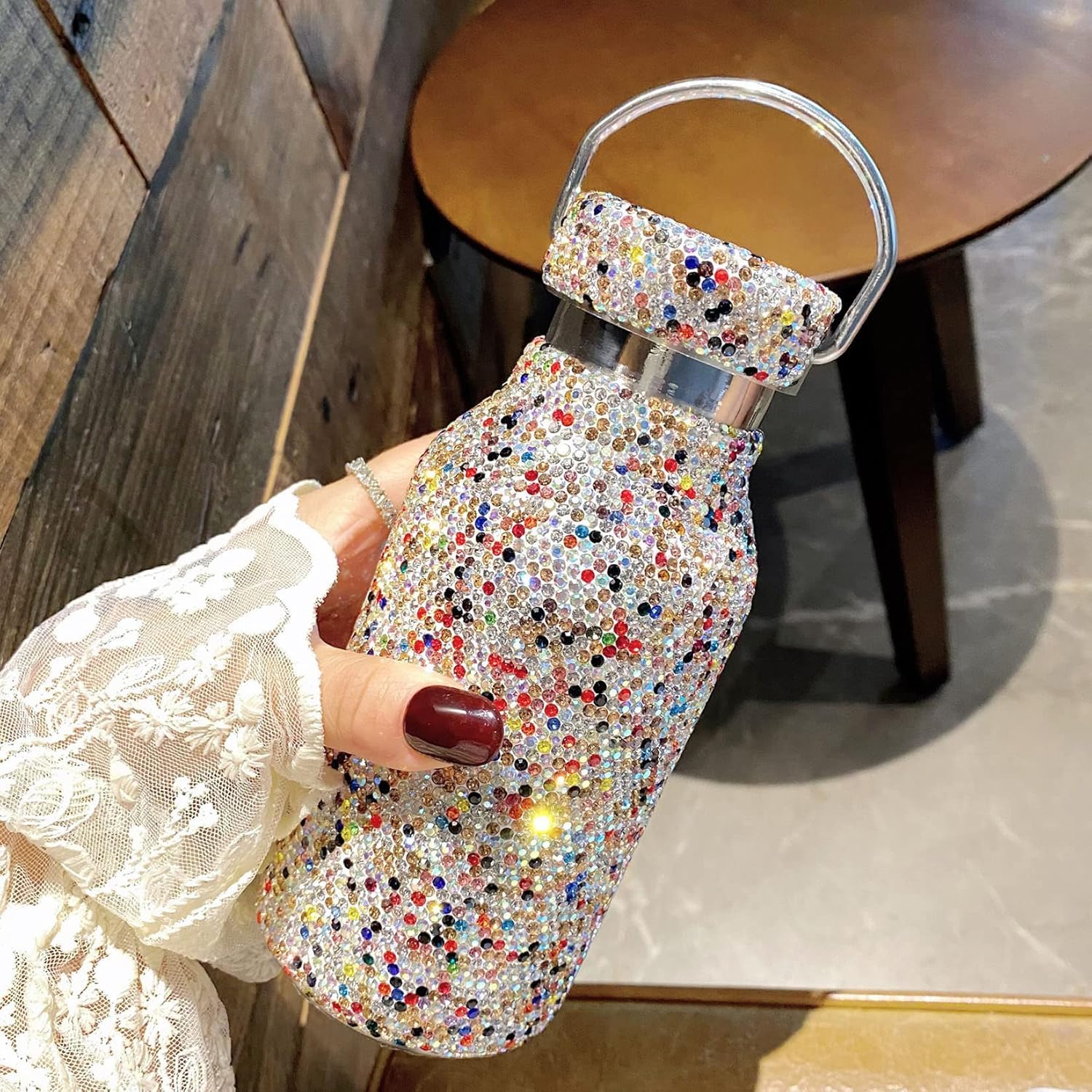 Diamentowa termos, butelka termiczna, Bling Rhinestone butelka wody kubek podróżny ze stali nierdzewnej kubek wody sport samochodowy kubek podróżny dla kobiet strona główna impreza na świeżym powietrz
