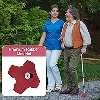 Vista 6 de supregear Puntas de bastón, repuesto de base cuádruple autónoma para caminar y plegar, almohadillas de goma resistentes de 4 puntas para bastones
