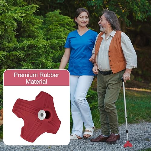 Miniatura 6 de supregear Puntas de bastón, repuesto de base cuádruple autónoma para caminar y plegar, almohadillas de goma resistentes de 4 puntas para bastones,