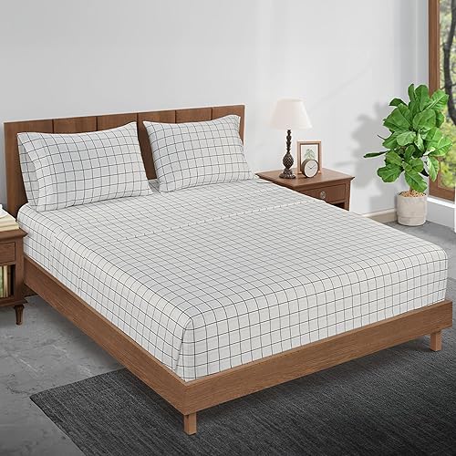 Miniatura 2 de LANE LINEN - Juego de sábanas tamaño King, 450 hilos, 100% algodón, de satén, suaves, refrescantes, con bolsillo profundo, 4 piezas, diseño de