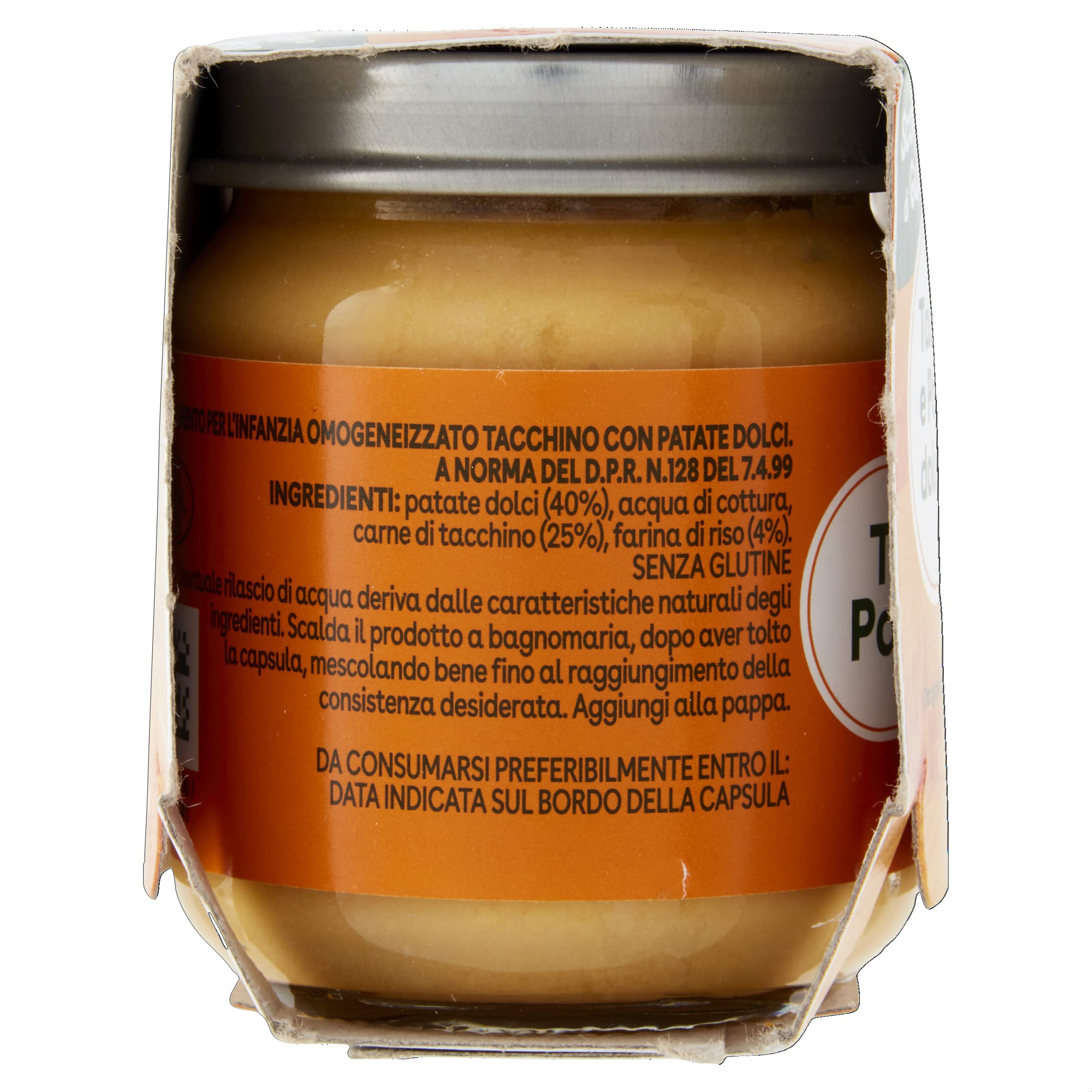 Plasmon Omogeneizzato Scoperte di Gusto Tacchino e Patate Dolci, 2x120g (12 Confezioni)