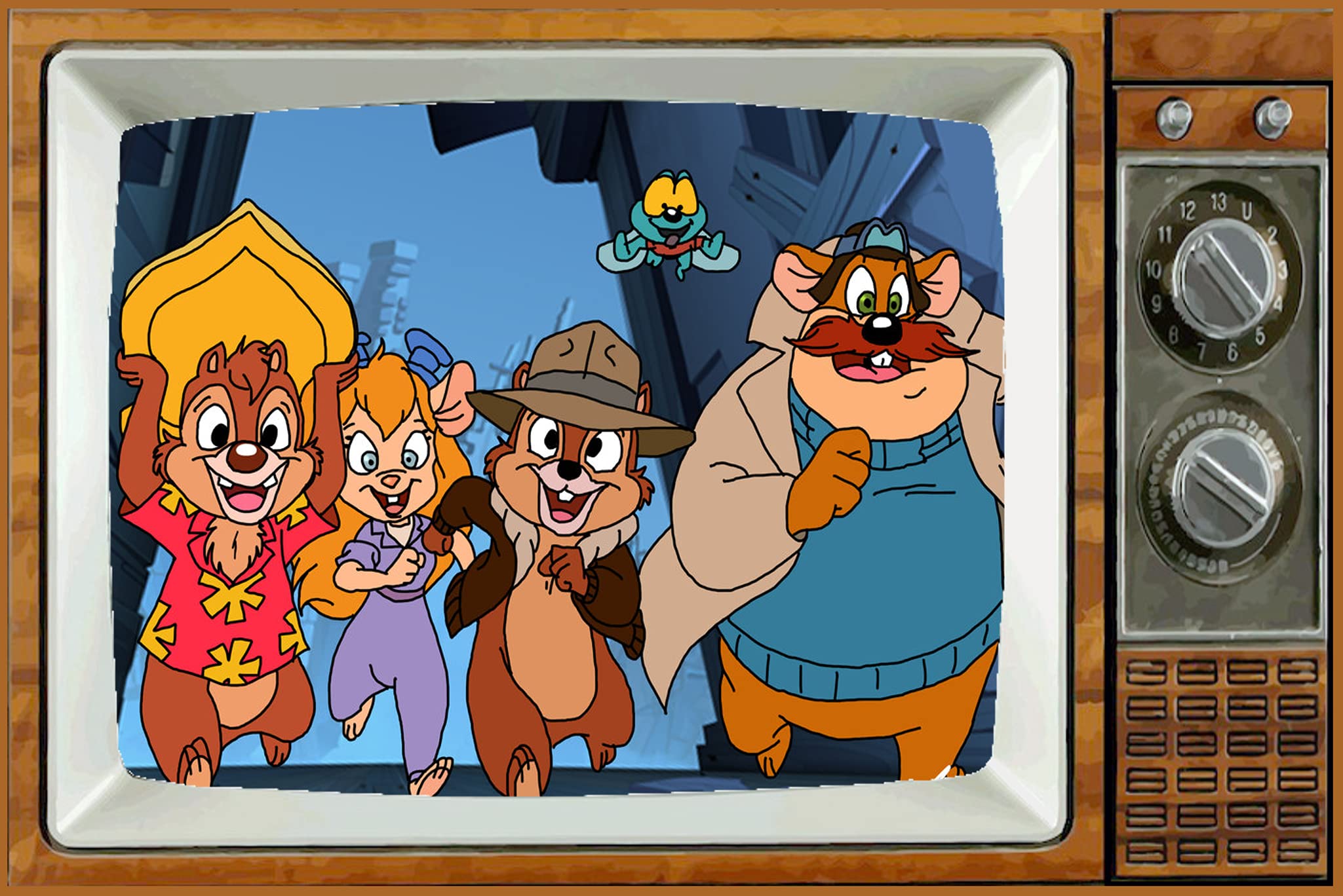 Baldfrog Images CHIP 'n' Dale and The Rescue Rangers TV Fridge Magnet 2 x 3 Art Saturday Morning Cartoons Refrigerator Nostalgic Retro Pluto's Christmas Tree, Multicolored