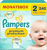 Pampers Pannolini per bambini, taglia 2 (4-8 kg), protezione premium, mini, confezione da 240 pezzi - 1
