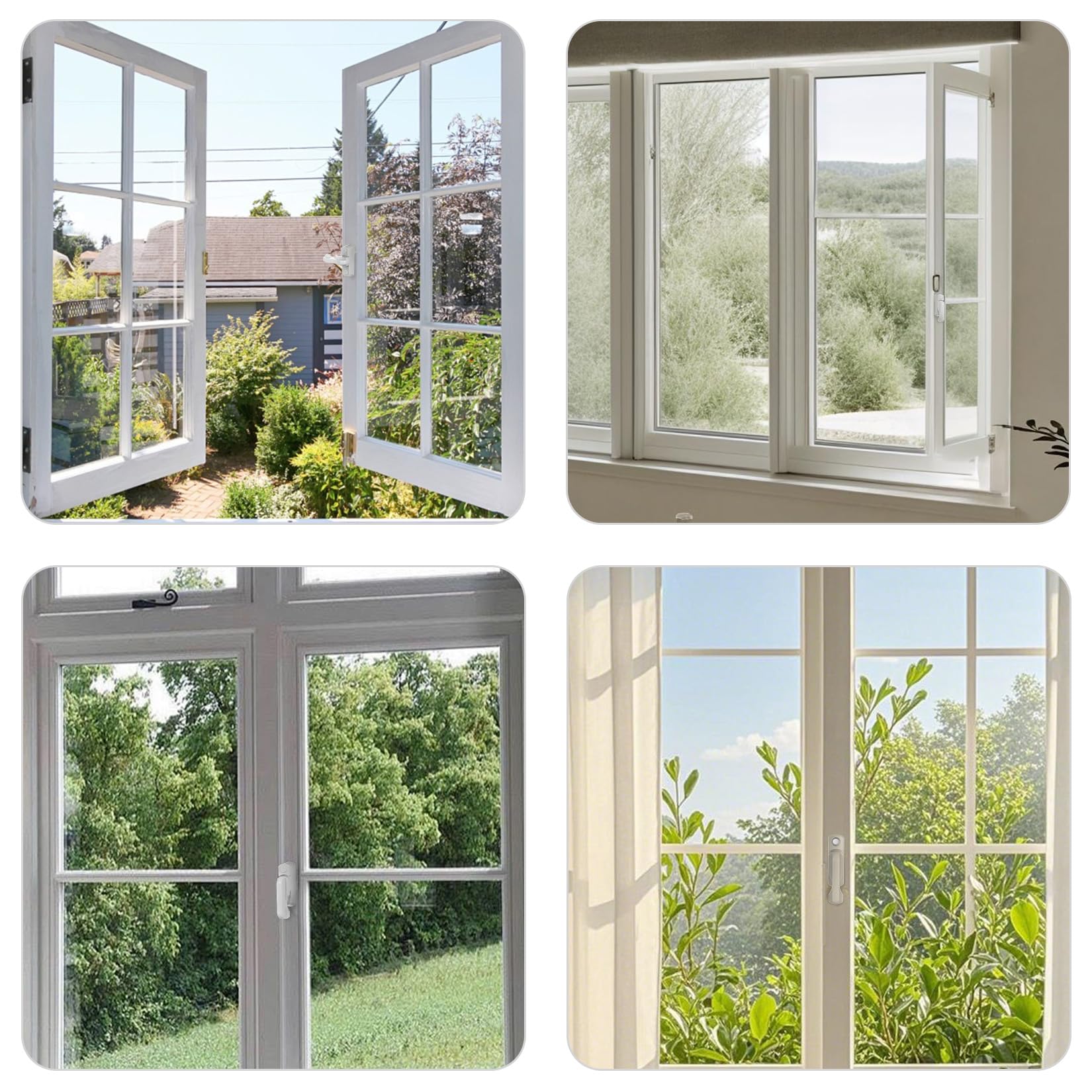 4 Pezzi Chiusura di Sicurezza per Finestra e Porta, Sash Jammer, Blocca Finestra Aperta, Serrature di Sicurezza per Finestre in uPVC, Bloccanti per Finestre in uPVC e PVC Domestica(Bianco)