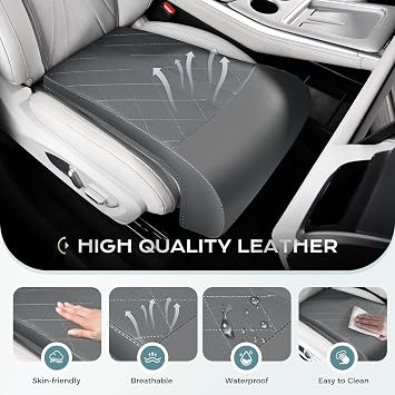 Coverado Car Seat Leg Extension Support Pad, Waterproof Leather Leg Extender Cushion for Car Seats Office Chairs, Universal Car Seat Cushions Fit for Most Vehicles (Gray)