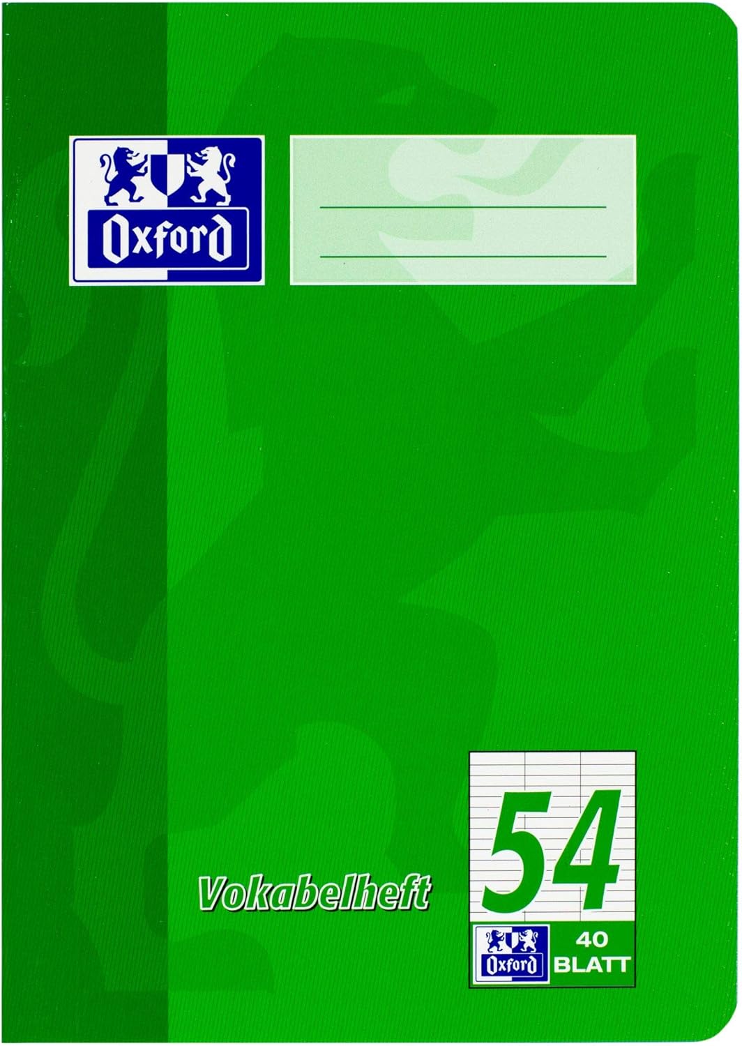 Oxford Vocabulary Book A4 Line 54 (3 Columns) 40 Sheets Red and Green (Pack of 10)
