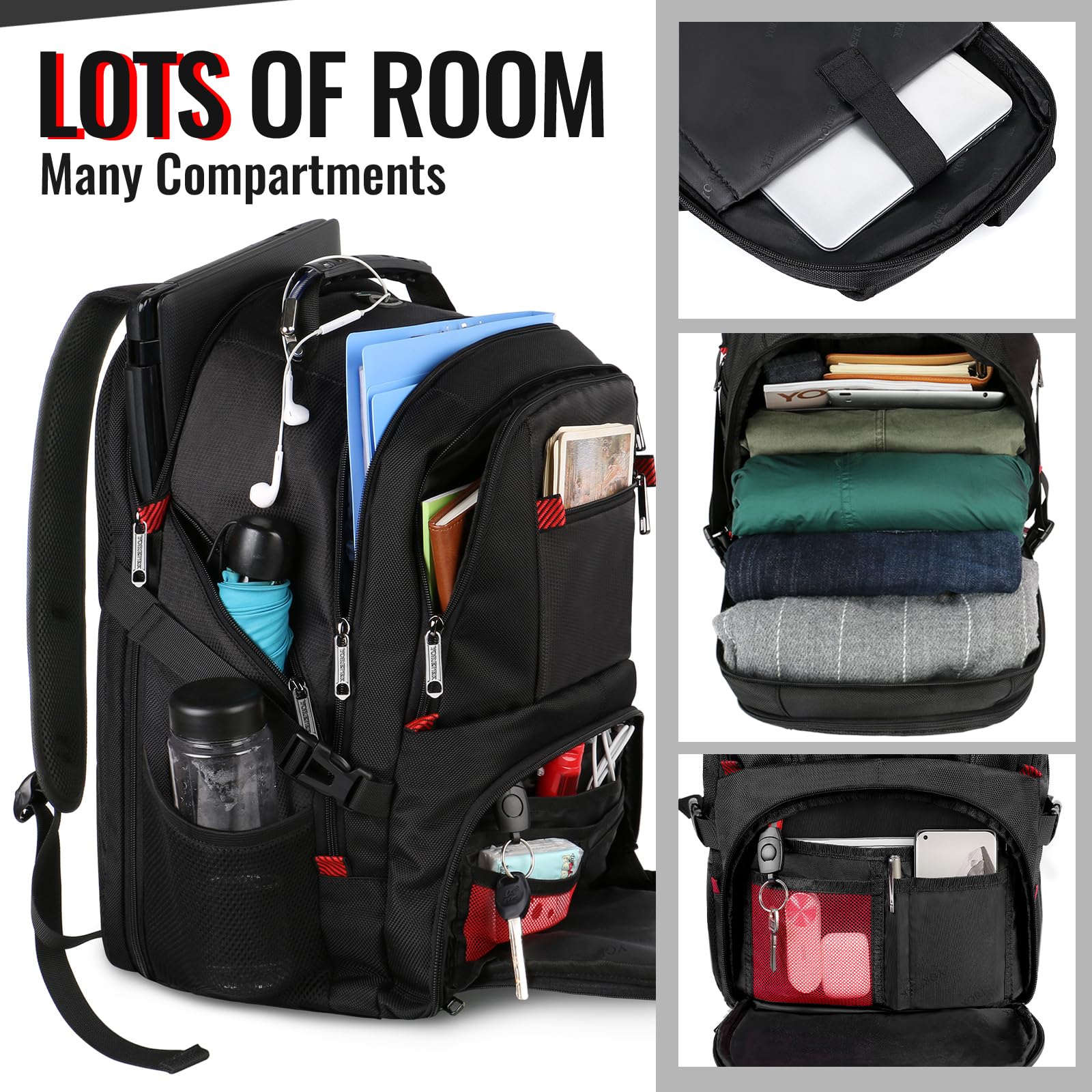 18.5 laptop backpack amazon Amazon.com: YOREPEK Large Backpack for Men, Extra Large Laptop Backpacks  for Men Women, Water Resistant Travel Backpack Airline Approved Business  Work Bag Fits 18.4 Inch Computer, Black : Electronics