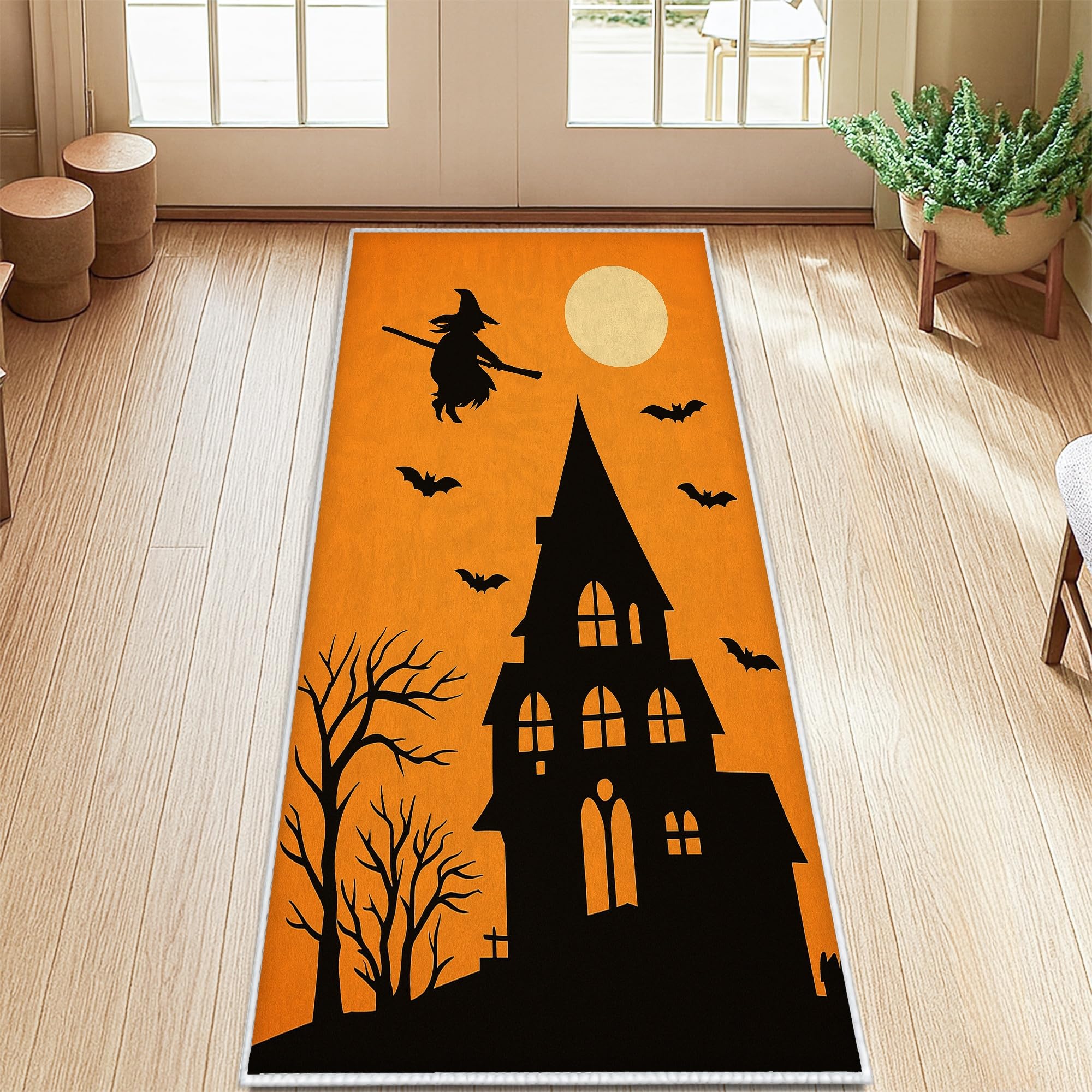 Tapis de couloir de sorcière à poils courts faciles à nettoyer pour cuisine et buanderie