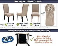 Vista 2 de SPRINGRICO Paquete de 2 fundas para sillas de comedor con cinturón de seguridad, fundas elásticas para sillas Parsons lavables, fundas protectoras