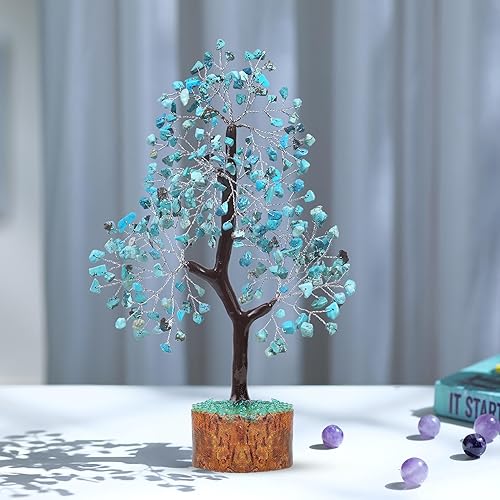 Miniatura 5 de Turquesa, árbol de dinero de cristal, árboles bonsái, decoración espiritual de habitación, regalo para mujer, decoración turquesa, artículos
