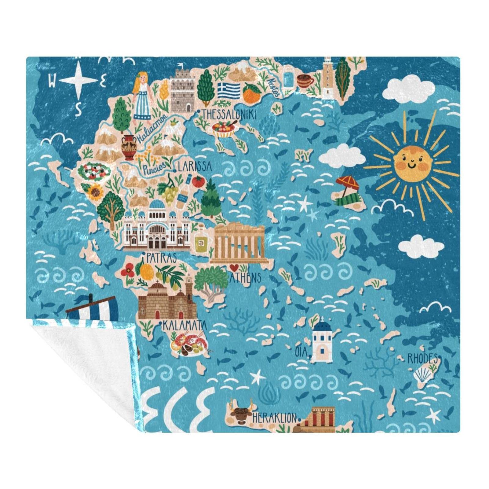 Couverture polaire océan voile île pour éliminer le froid sur le canapé