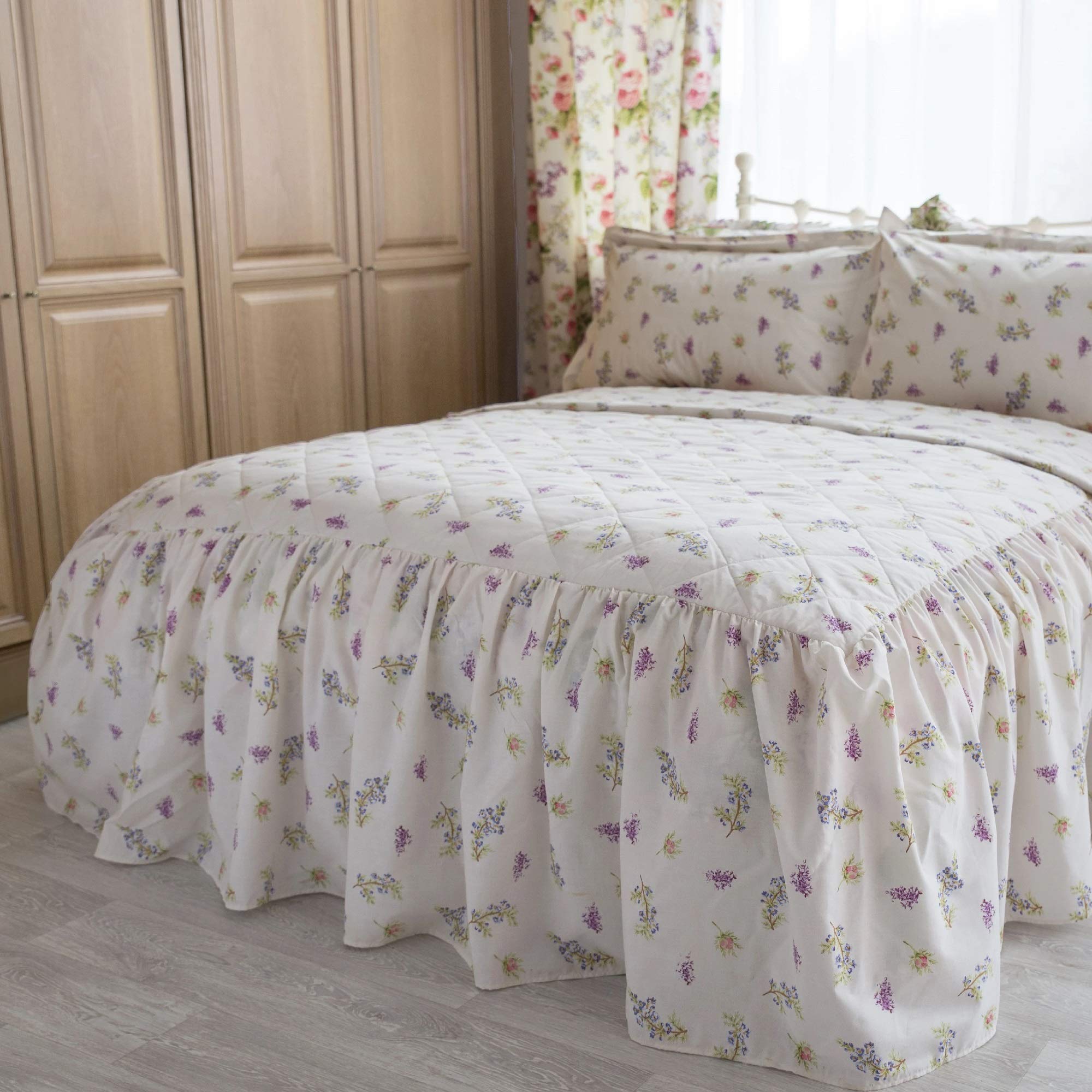 Belledorm Delphine Floral Print Quilted Bedspread, Multi, Single