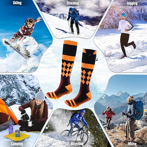 Miniatura 8 de Calcetines calefactables, calcetines de batería recargable de 5000 mAh, control de aplicación y 3 ajustes de calefacción, calcetines eléctricos