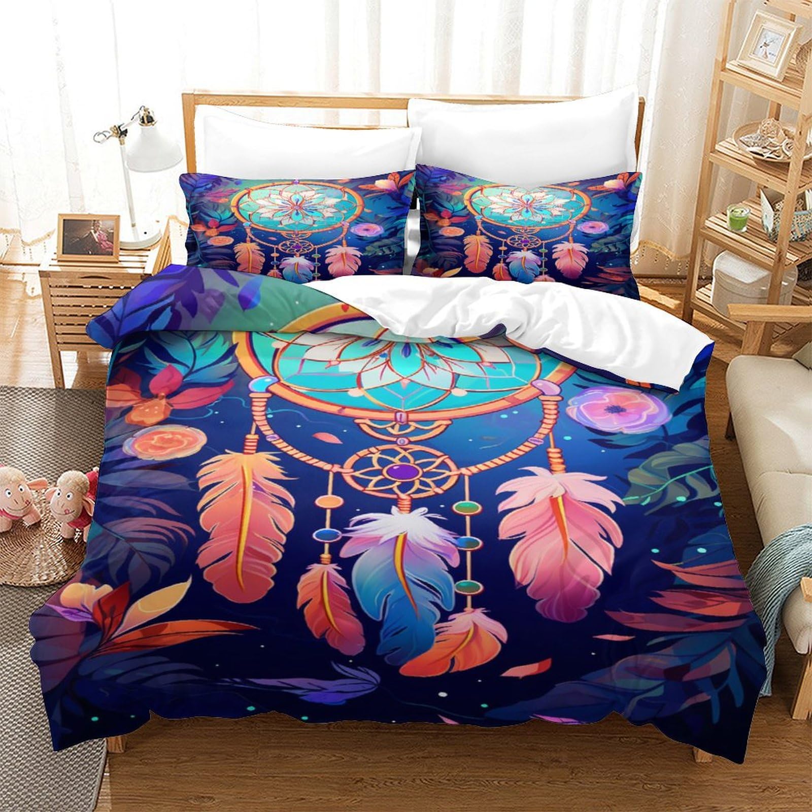 Housse de couette motif cloches éoliennes pour une chambre parentale