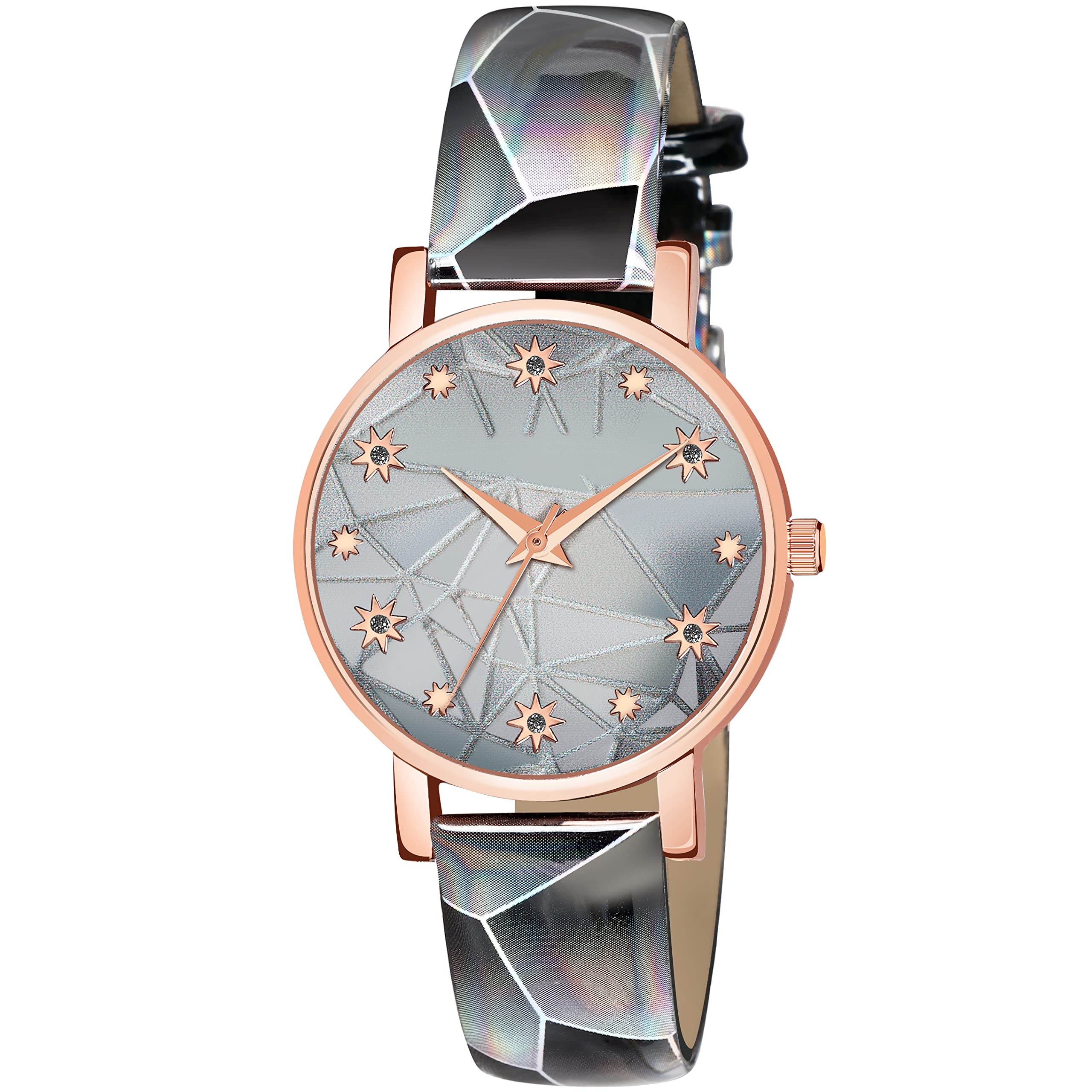 MIVAAN Analogue Star Print Design Dial Ladies Wrist Watch for Women and Girls (AB61) (Grey) (B0BQCB323Z) Amazon Price History, Amazon Price Tracker