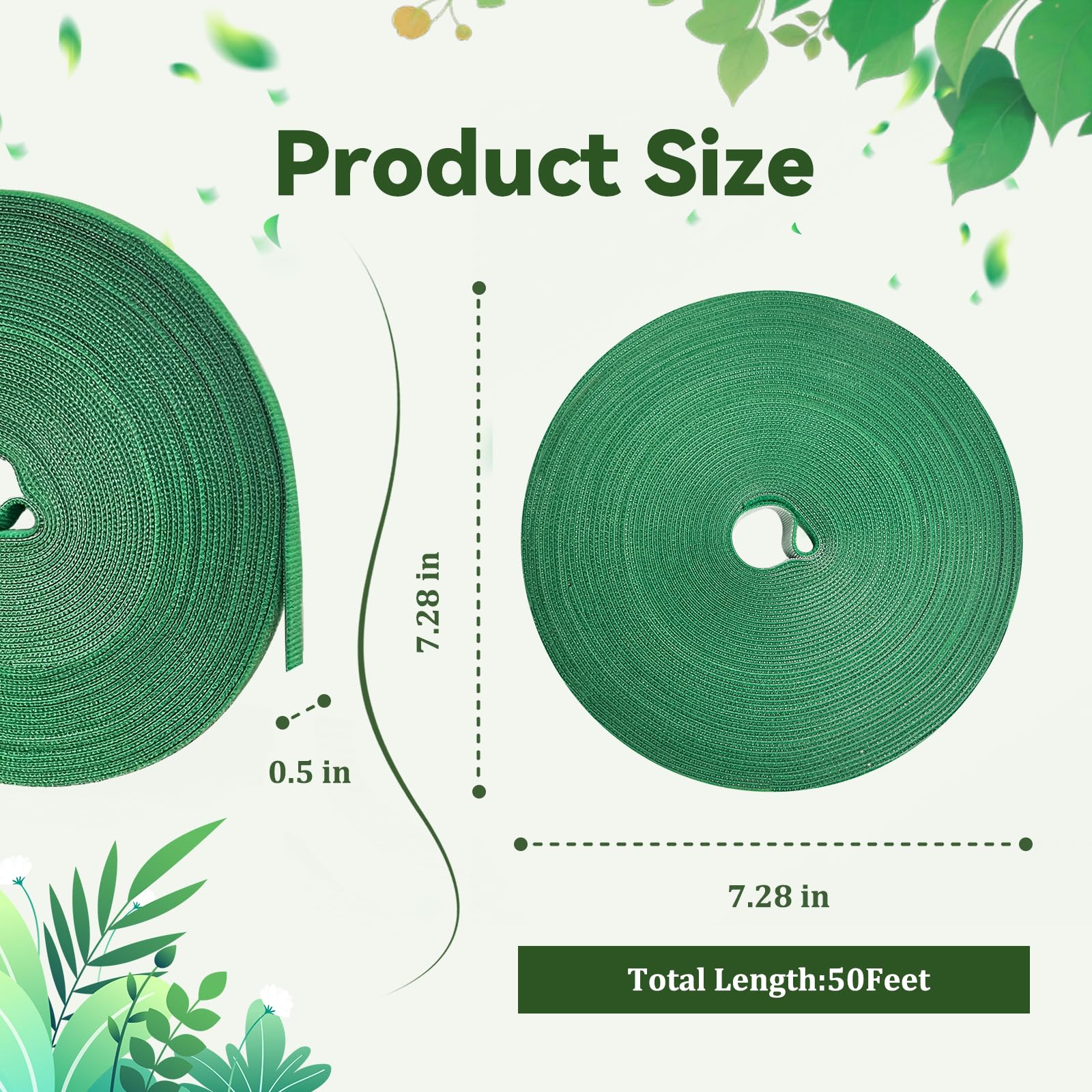 50FT Nylon Garden Tie Plant Tape Supports for Climbing Plants Green — Amazon image 3