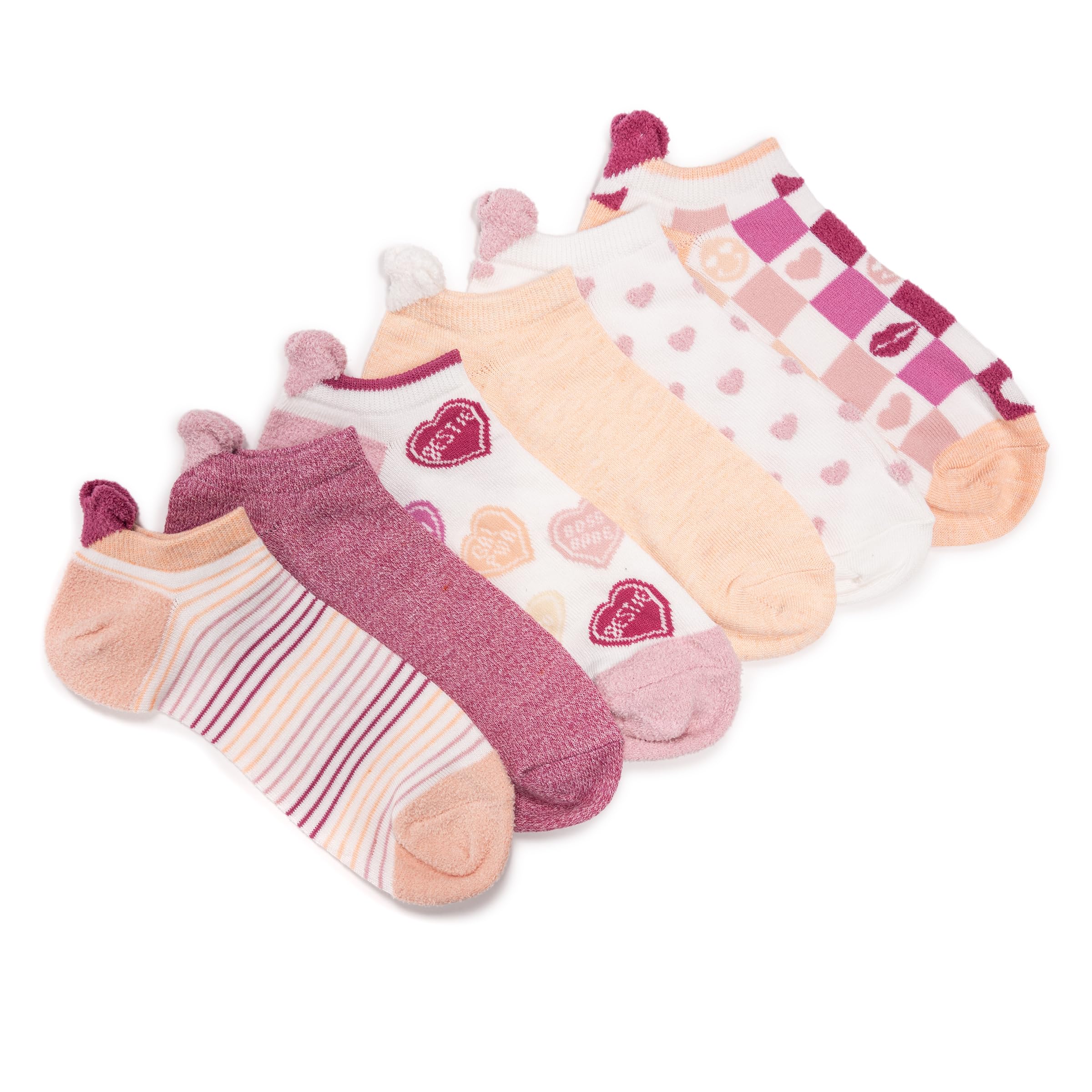 MUK LUKS Women's 6 Pack 3D Tab Low Cut Socks