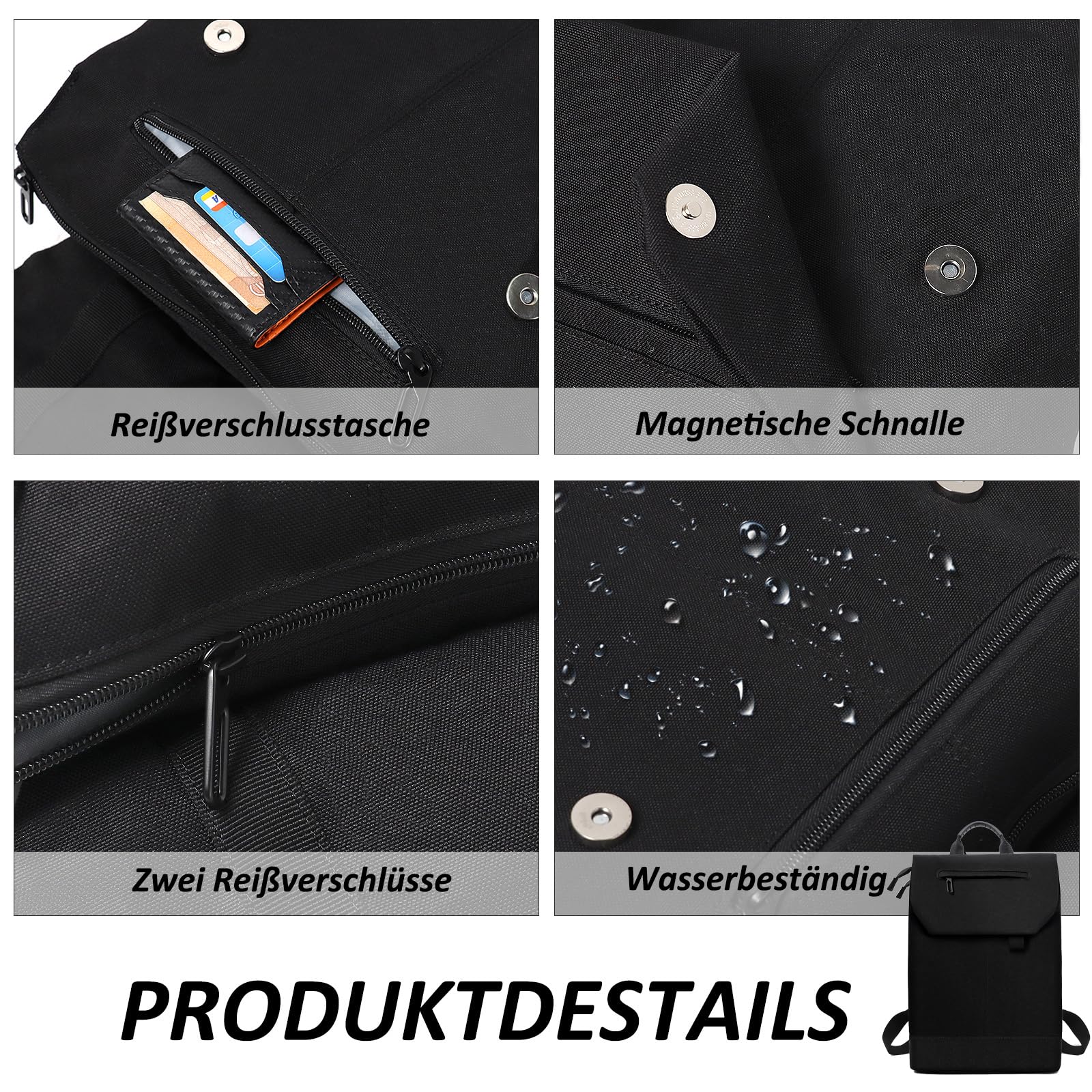 TANTOMI Rucksack Damen Tagesrucksäcke mit Laptopfach & Anti Diebstahl Tasche Reiserucksack Damen Laptop Rucksack Backpack für Ausflüge Uni Schule und Büro