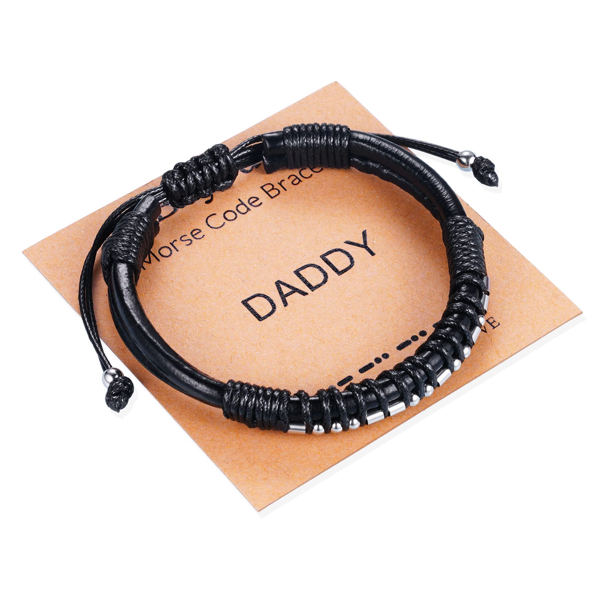 Btysun Fathers Day Gift, Gifts for Men Morse Code Bracelets for Men 2026 Graduation Gifts Mens Bracelet for Him Boyfriend Husband Leather Bracelet Motivational Birthday Jewelry Stocking Stuffers